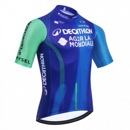 Wielershirt 2025 Decathlon Ag2r Blauw